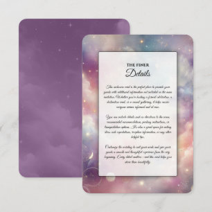 Tarjeta De Recepción Boda de Cielos de Polvo de Estrellas Celestiales B