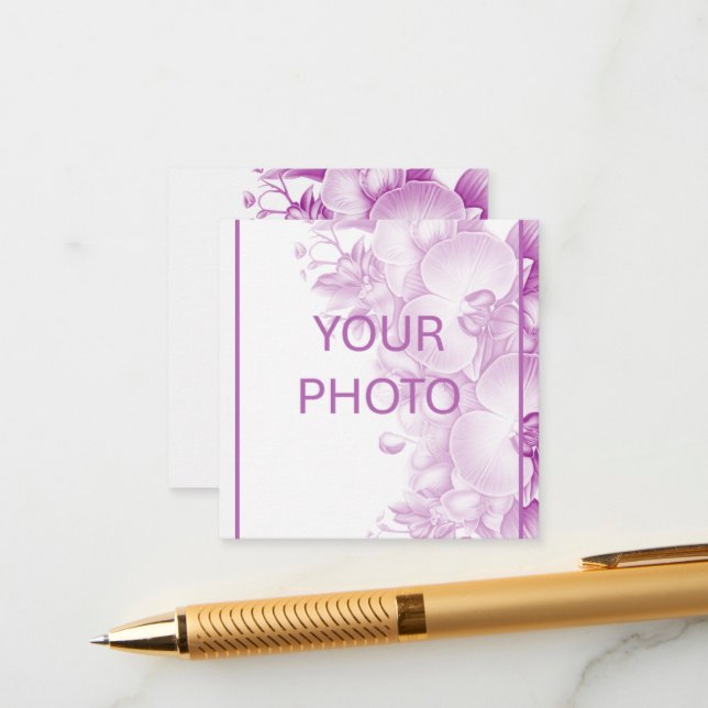 Tarjeta De Recepción Boda de ciruelas y orquídeas blancas (Anverso/Reverso In Situ)