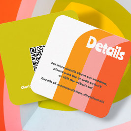 Tarjeta De Recepción Boda de Citrus Retro Negrita