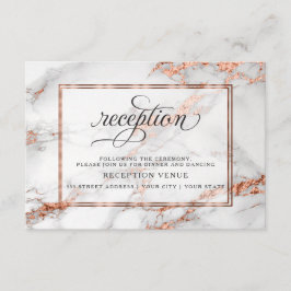 Tarjeta De Recepción Boda de cobre y mármol Elegancia audaz