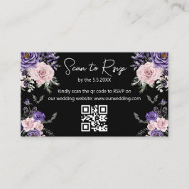 Tarjeta De Recepción boda de código elegante de halloween rsvp qr negro