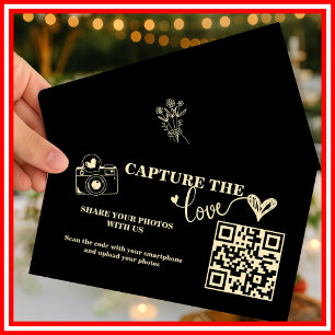 Tarjeta De Recepción Boda de código QR Amarillo Mantequilla Captura El