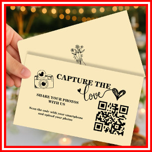 Tarjeta De Recepción Boda de código QR Amarillo Mantequilla Captura El