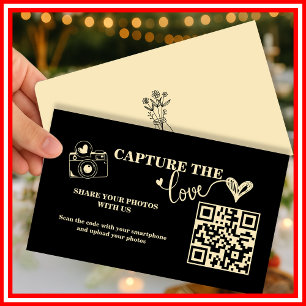 Tarjeta De Recepción Boda de código QR Amarillo Mantequilla Captura El