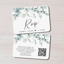Boda de código QR de color de agua de Eucalyptus R