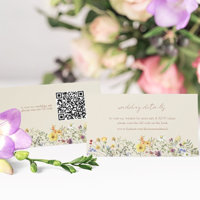 Tarjeta De Recepción Boda de código QR de flor silvestre (Subido por el creador)