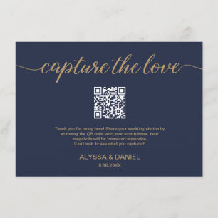 Tarjeta De Recepción Boda de código QR de la Armada Captura del amor