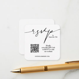 Tarjeta De Recepción Boda de código QR de Moda simple