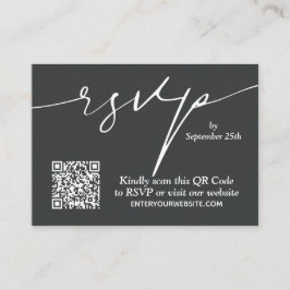 Tarjeta De Recepción Boda de código QR de Moda simple