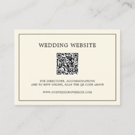 Tarjeta De Recepción Boda de Código QR de Monograma Amarillo Mantequill