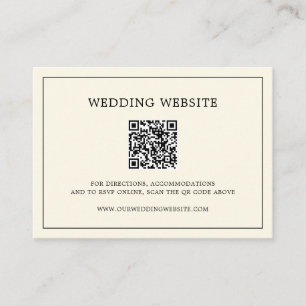 Tarjeta De Recepción Boda de Código QR de Monograma Amarillo Mantequill