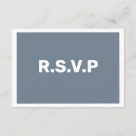 Tarjeta De Recepción Boda de código QR de RSVP grande azul moderno