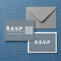 Boda de código QR de RSVP grande azul moderno