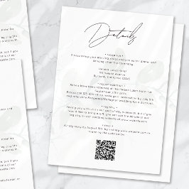 Tarjeta De Recepción Boda de código QR del guión caligráfico de eucalip