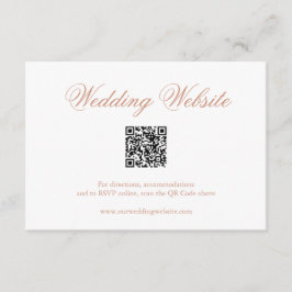 Tarjeta De Recepción Boda de código QR formal rosa Rosa tradicional