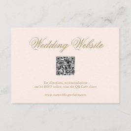 Tarjeta De Recepción Boda de código QR formal rosa tradicional de Rubor