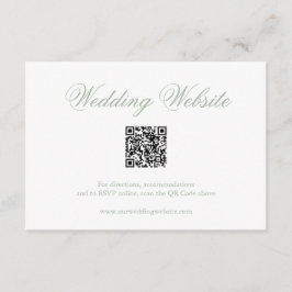 Tarjeta De Recepción Boda de código QR formal tradicional de color verd