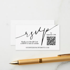 Tarjeta De Recepción Boda de código QR moderno