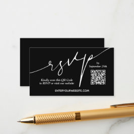 Tarjeta De Recepción Boda de código QR moderno
