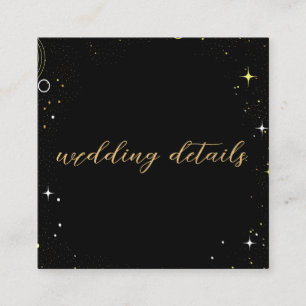 Tarjeta De Recepción Boda de código QR negro de estrella celeste