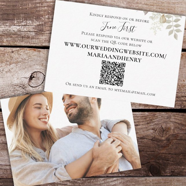 Tarjeta De Recepción Boda de código QR respuesta elegante de Borgoña (Subido por el creador)