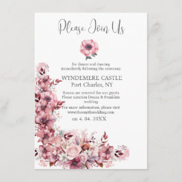 Tarjeta De Recepción Boda de código QR rosa Rosa moderno