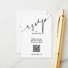 Tarjeta De Recepción Boda de código QR simple