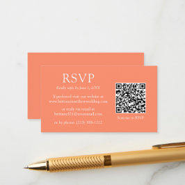 Tarjeta De Recepción Boda de código QR simple minimalista RSVP