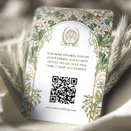 Tarjeta De Recepción Boda de código QR sitio web Info gabinete Art Nouv