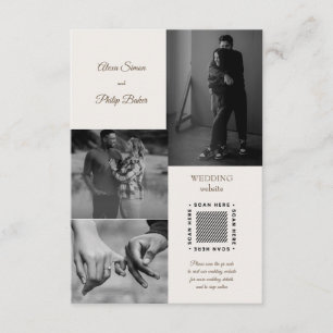 Tarjeta De Recepción Boda de Collage de fotos moderno