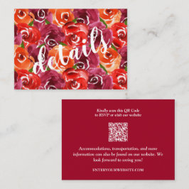 Tarjeta De Recepción Boda de Collage floral Detalles del código QR