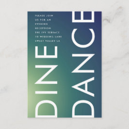 Tarjeta De Recepción Boda de color azul verde degradado ultramoderno