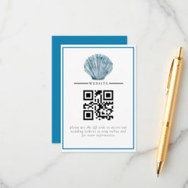 Tarjeta De Recepción Boda de concha única azul turquesa vintage