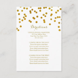 Tarjeta De Recepción Boda de Confetti dorado Insertar