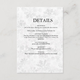 Tarjeta De Recepción Boda de copo de nieve en invierno
