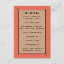 Tarjeta De Recepción Boda de coral mutado inspirado en la cosecha román