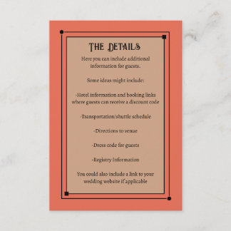 Tarjeta De Recepción Boda de coral mutado inspirado en la cosecha román