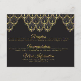Tarjeta De Recepción Boda de cosecha Art Deco