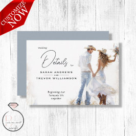 Tarjeta De Recepción Boda de Cowboy Rústico de Acuarela
