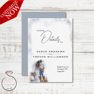 Tarjeta De Recepción Boda de Cowboy Rústico de Acuarela