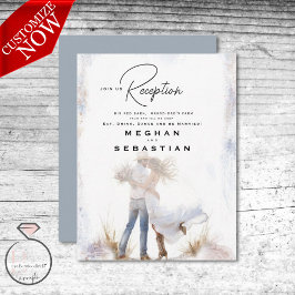 Tarjeta De Recepción Boda de Cowboy Rústico de Acuarela