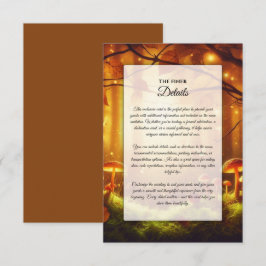 Tarjeta De Recepción Boda de Cuento de Hadas en el Mágico Bosque de Ámb