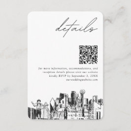 Tarjeta De Recepción Boda de Dallas Detalles Código QR Pequeño