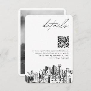 Tarjeta De Recepción Boda de Dallas Detalles Código QR Pequeño