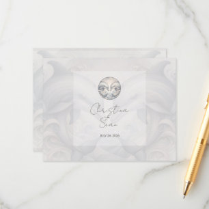 Tarjeta De Recepción Boda de delfines Whimsy moderno Gabinete de código