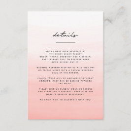 Tarjeta De Recepción Boda de destino de playa acuática