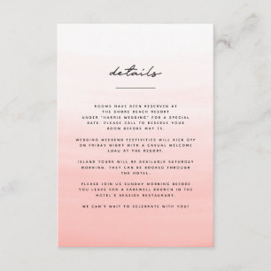 Tarjeta De Recepción Boda de destino de playa acuática