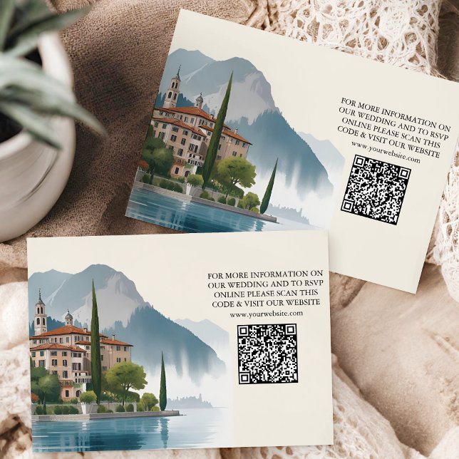 Tarjeta De Recepción Boda de destino del Lago Como Italia (Subido por el creador)