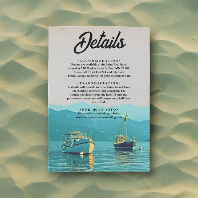 Tarjeta De Recepción Boda de destino naval de barcos de época (Subido por el creador)