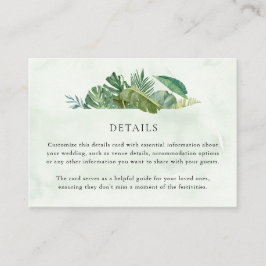 Tarjeta De Recepción Boda de destino Palm Beach Tropical